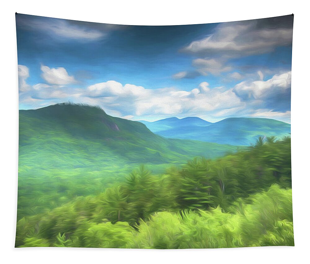 Digital Art Tapestry featuring the digital art Mountain View from Attittash by Alan Goldberg