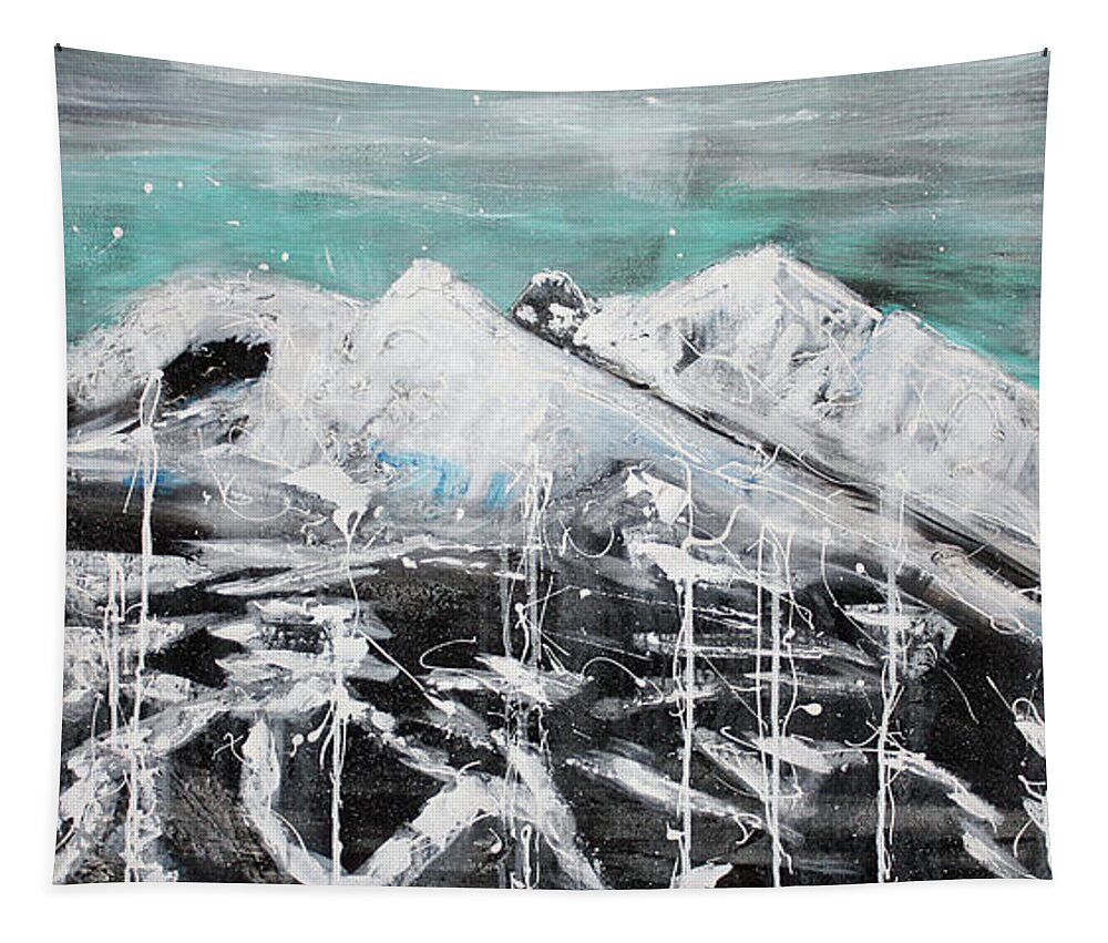 Mountains Tapestry featuring the painting Mountains by Kathleen Artist PRO