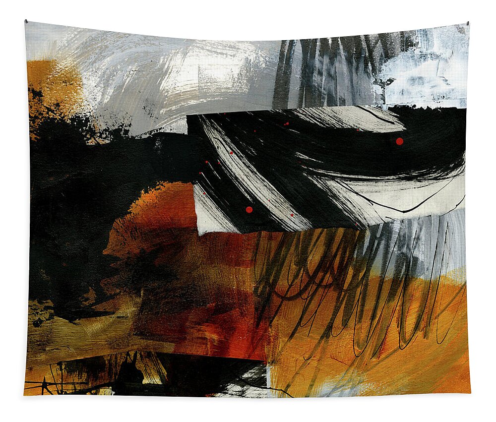 Abstract Art Tapestry featuring the painting Muddying the Waters #2 by Jane Davies