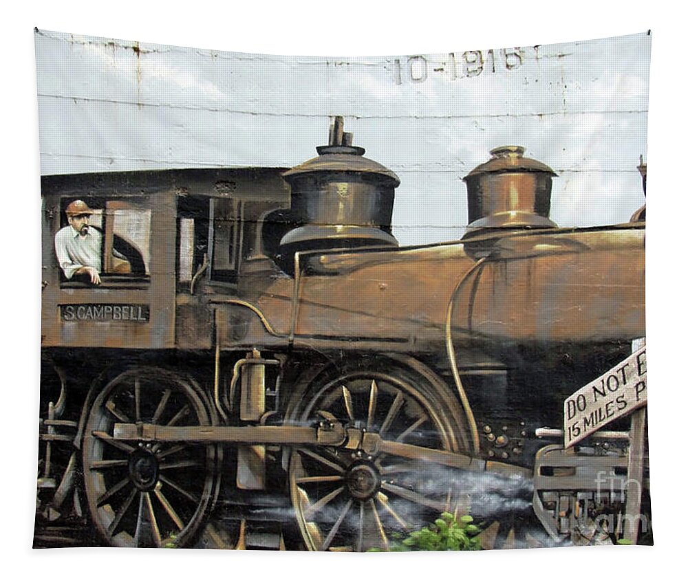 Sheffield Alabama Tapestry featuring the photograph Sheffield Railroad Mural by Roberta Byram