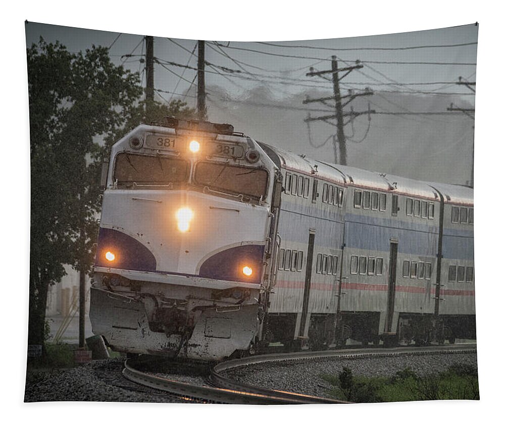 Railroad Tapestry featuring the photograph Music City Star commuter train 159 by Jim Pearson