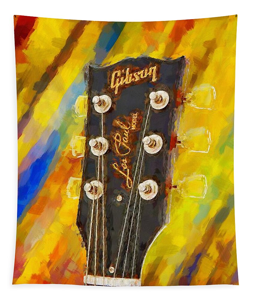 Abstract Tapestry featuring the painting Music - Gibson Les Paul by Stefano Senise