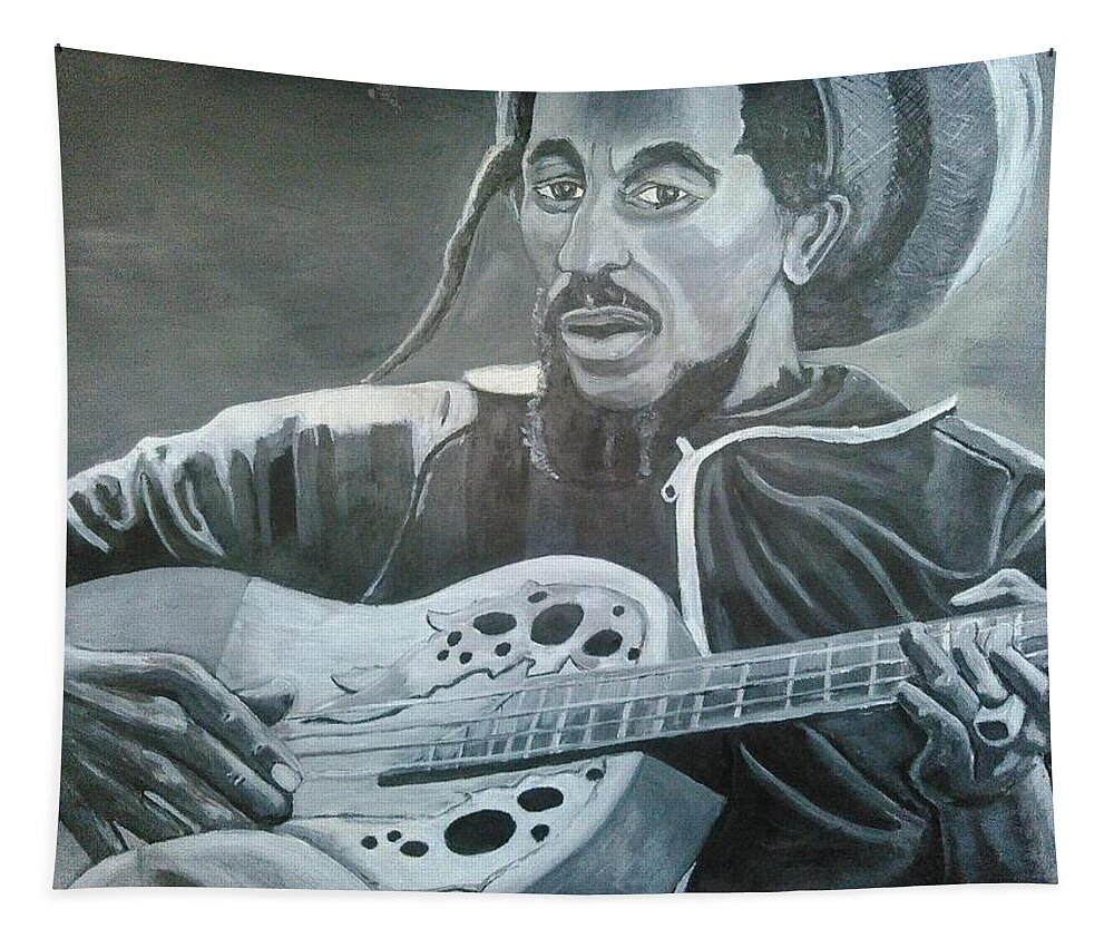 Bob Marley Painting Tapestry featuring the painting Musical Man by Andrew Johnson