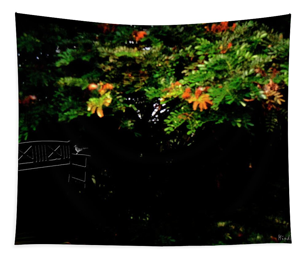 Garden Tapestry featuring the mixed media My Garden Chair by Asok Mukhopadhyay