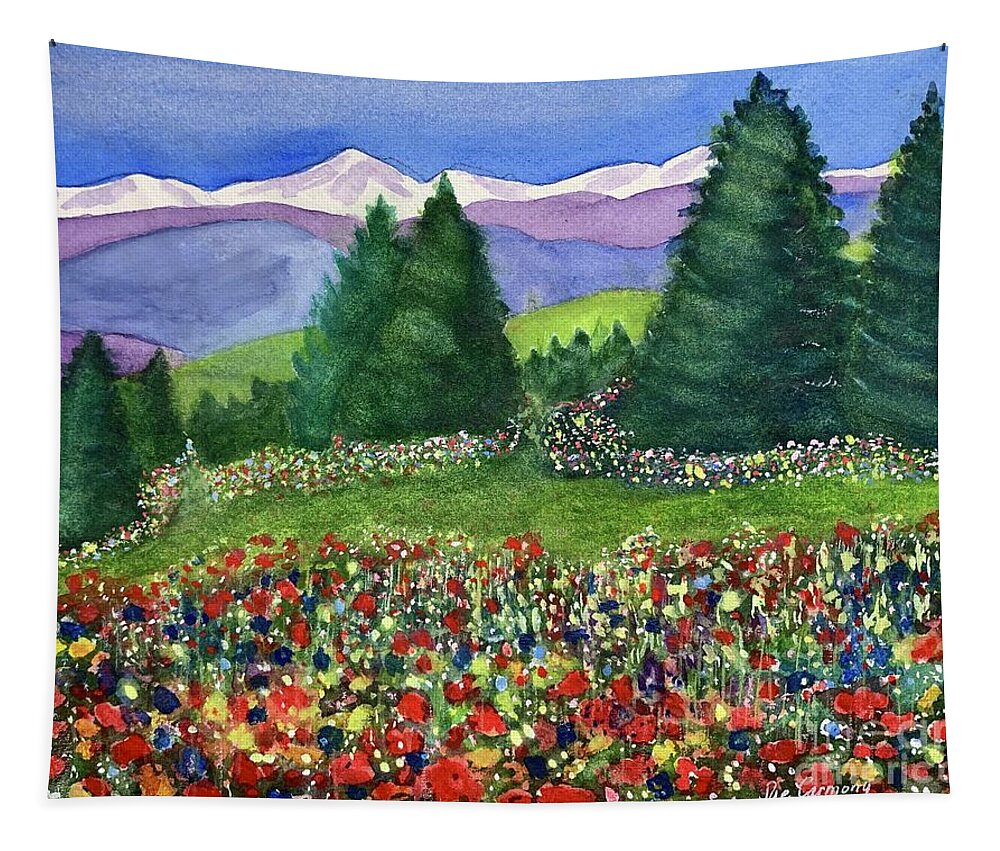 Summer Tapestry featuring the painting My Heaven on Earth by Sue Carmony
