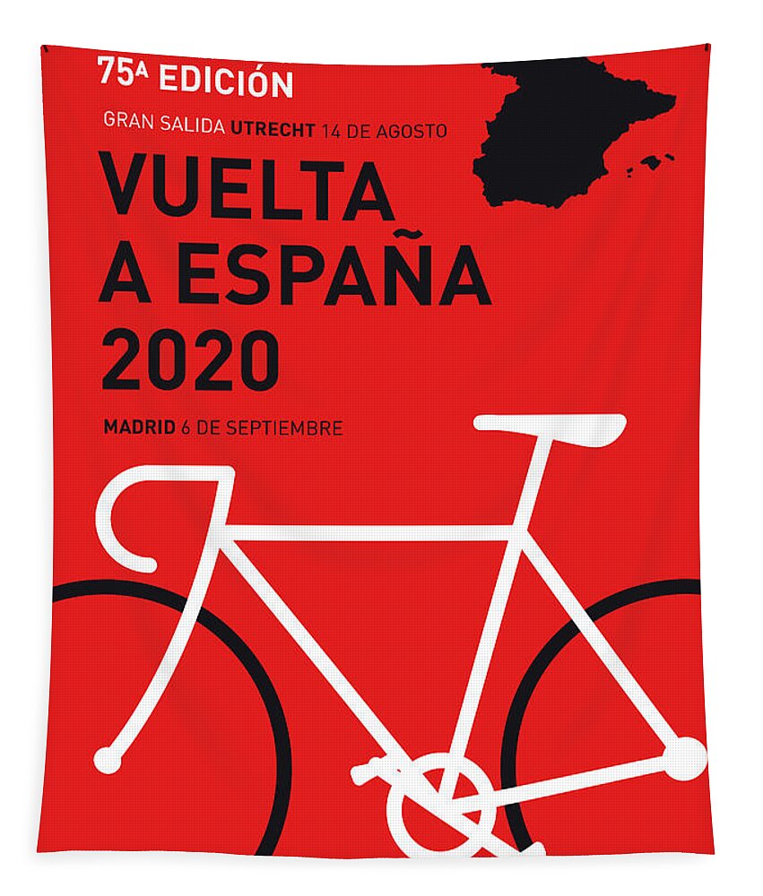 2020 Tapestry featuring the digital art My Vuelta A Espana Minimal Poster 2020 by Chungkong Art