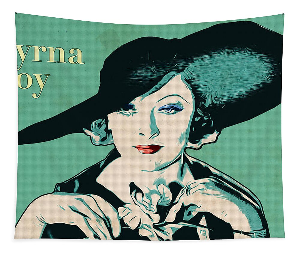Myrna Loy Tapestry featuring the digital art Myrna Loy by Greg Joens