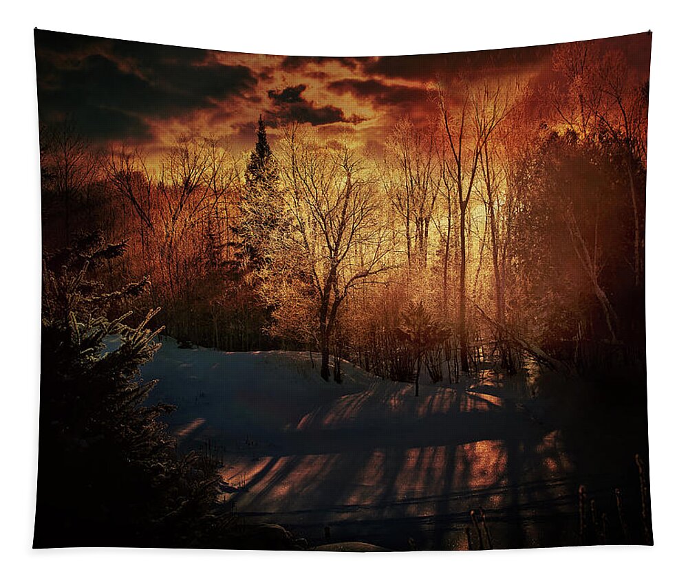 Mystic Sunset Tapestry featuring the photograph Mystic Sunset by Gwen Gibson