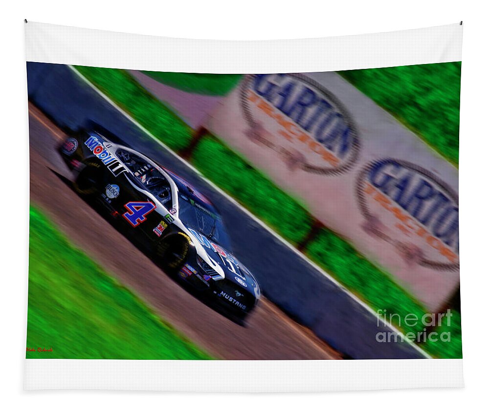 Nascar Tapestry featuring the photograph Nascar Kevin Harvick 2019 Ford Mustang by Blake Richards
