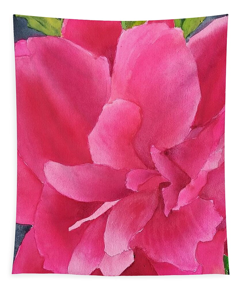 Peony Tapestry featuring the painting Natalie's Peony by Ann Frederick