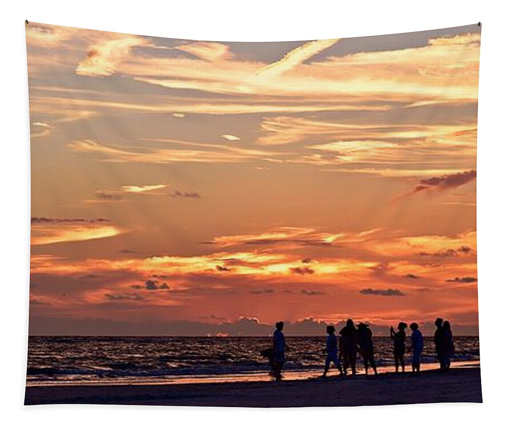 Lido Beach Tapestry featuring the photograph Natures Fireworks Lido Beach by Gary F Richards