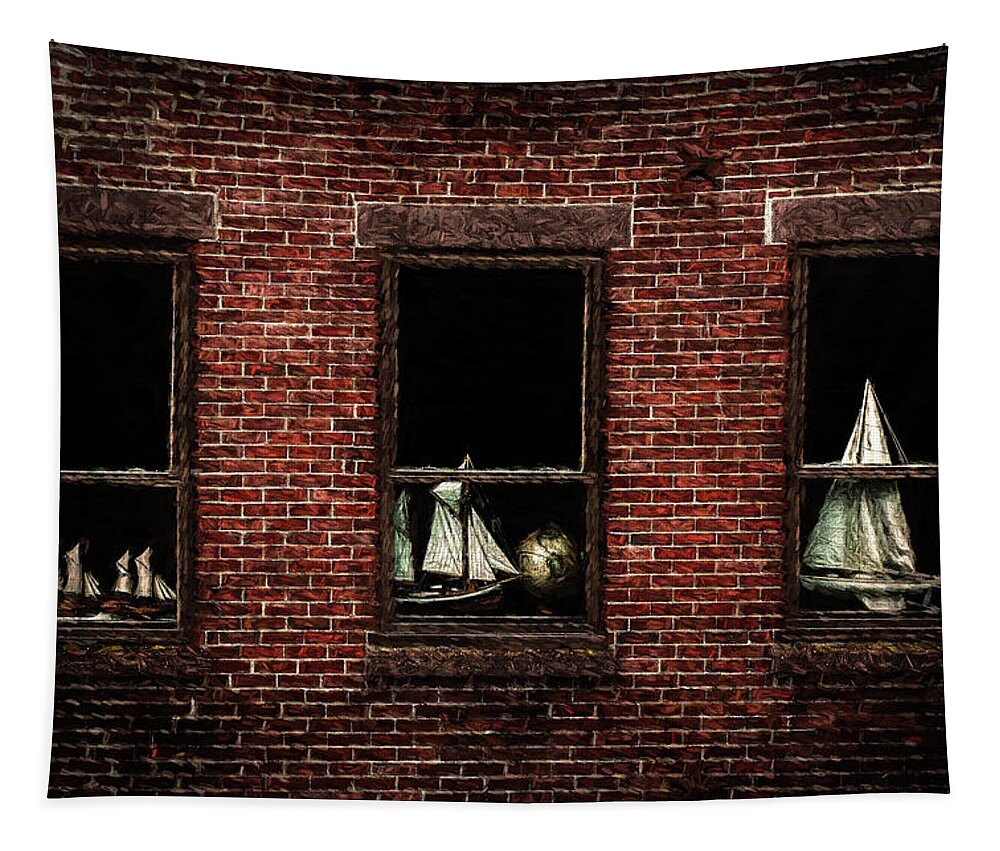 Nautical Tapestry featuring the digital art Nautical Windows by Barry Wills