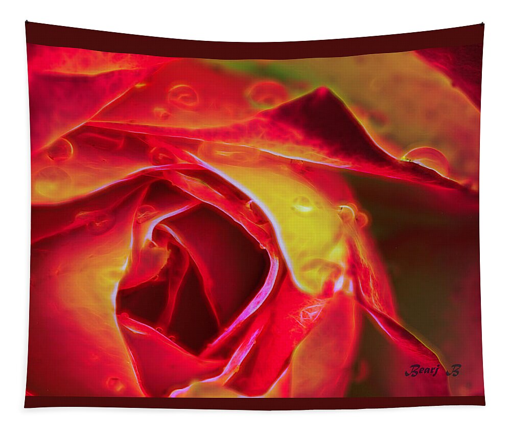 Roses Tapestry featuring the photograph Neon Rose by Bearj B Photo Art