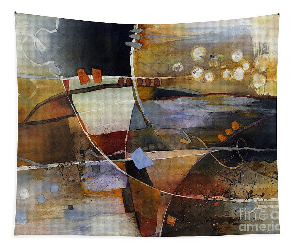 Abstract Tapestry featuring the painting Neutral Elements-Horizontal by Hailey E Herrera
