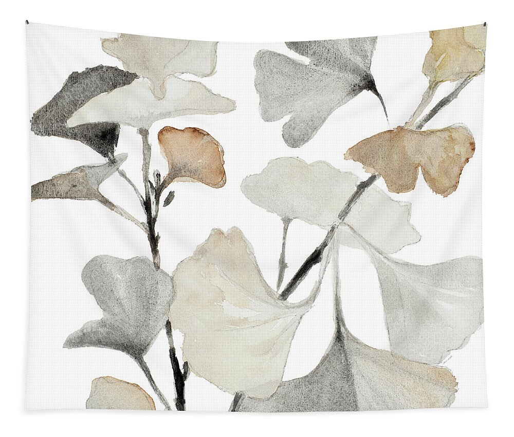 Neutral Tapestry featuring the painting Neutral Ginko Stems I by Lanie Loreth
