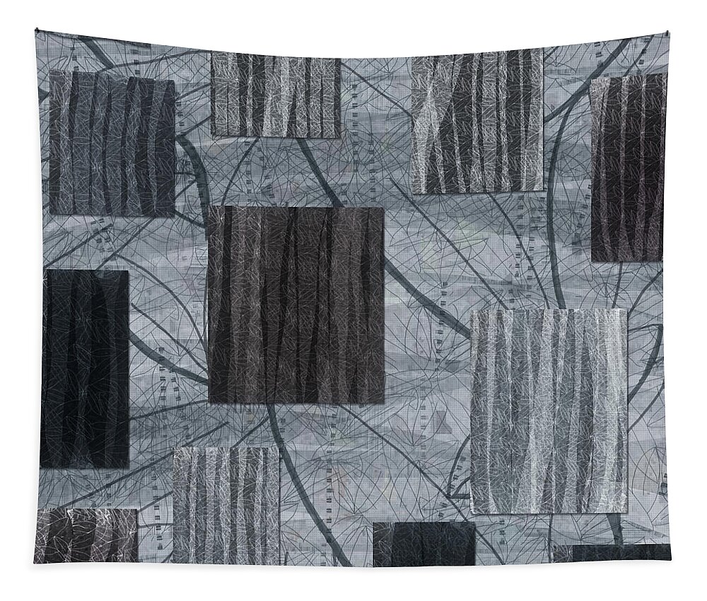 Leaves Tapestry featuring the digital art Neutral Toned Leaf Square Print by Sand And Chi