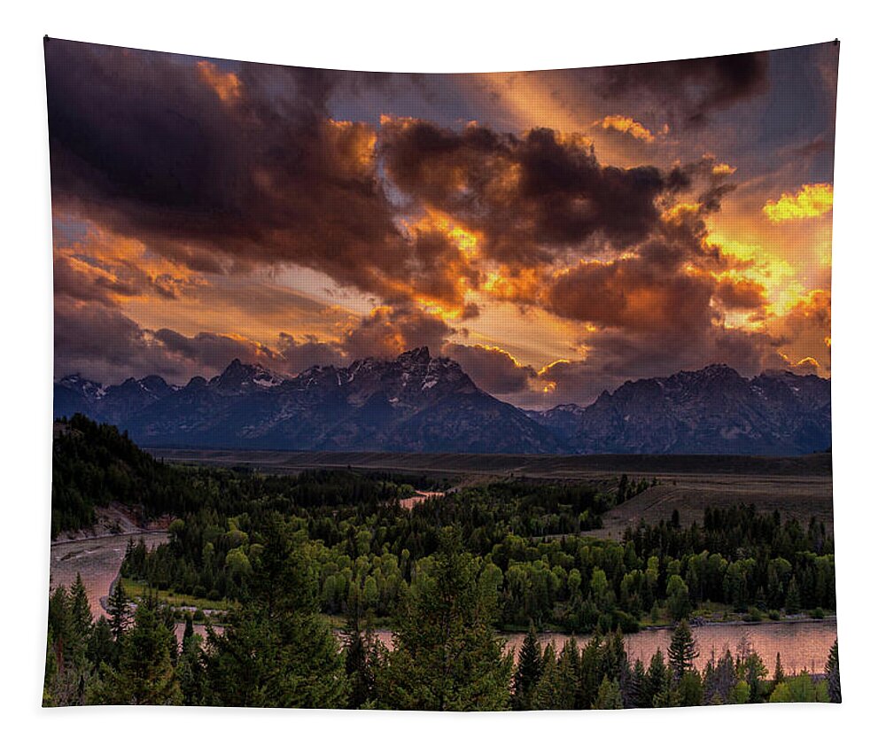 Tetons Tapestry featuring the photograph Never Alone by David Simpson