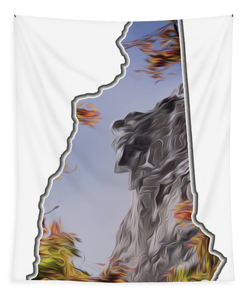 Old Tapestry featuring the photograph New Hampshire Old Man Logo Transparency by White Mountain Images