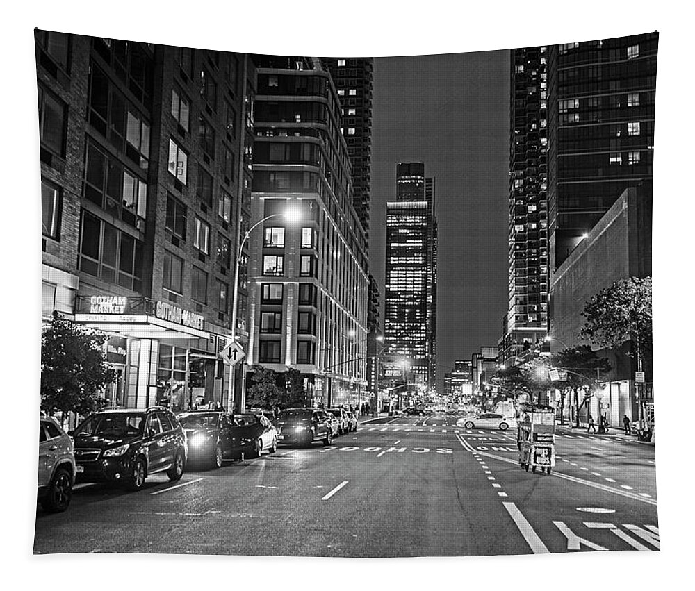 New Tapestry featuring the photograph New York City Gotham West Market New York NY Black and White by Toby McGuire