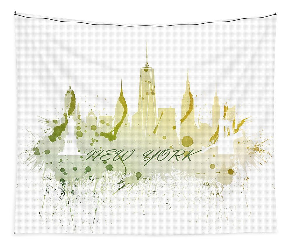 Art & Collectibles Tapestry featuring the painting New York City Skyline Watercolor - Style 2 by Greg Edwards