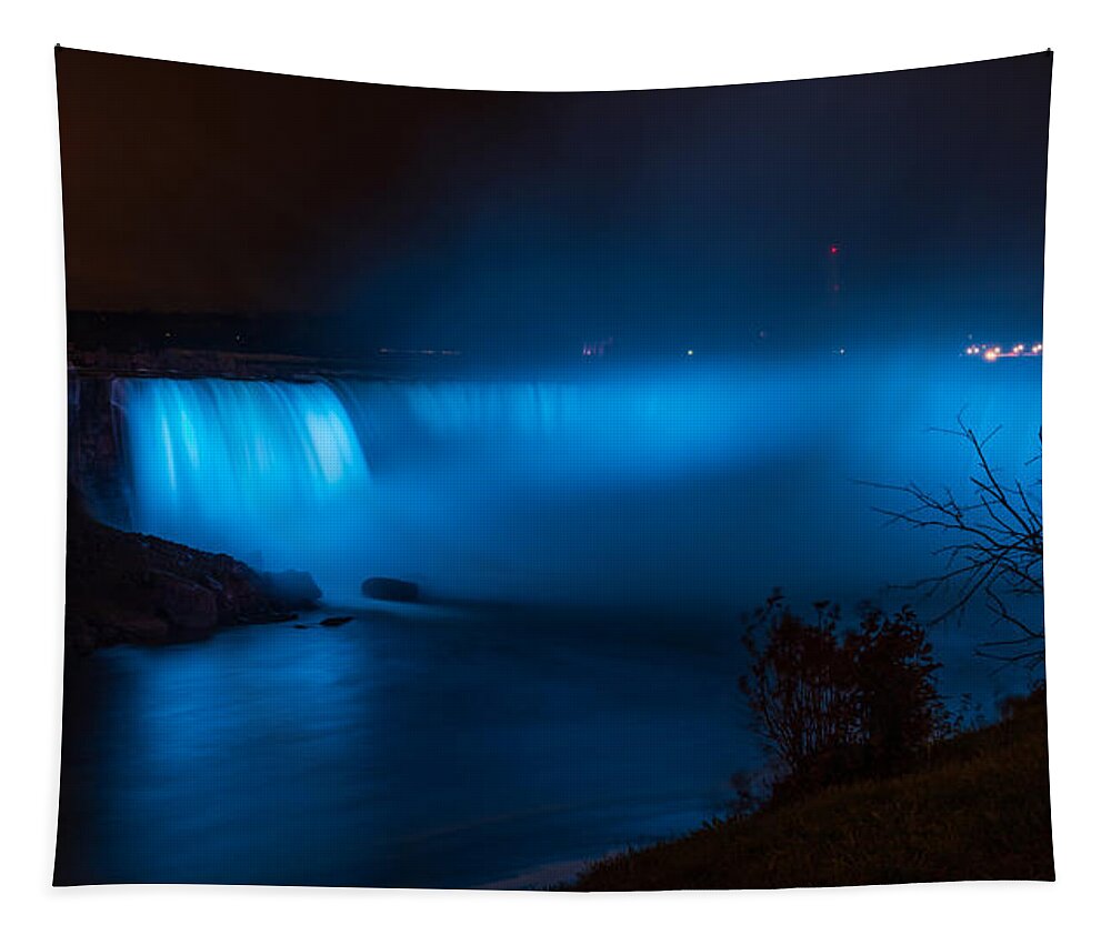 Photography Tapestry featuring the photograph Blue Horseshoe Falls by Alma Danison