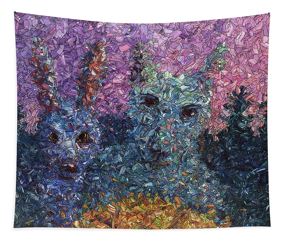 Night Tapestry featuring the painting Night Offering by James W Johnson