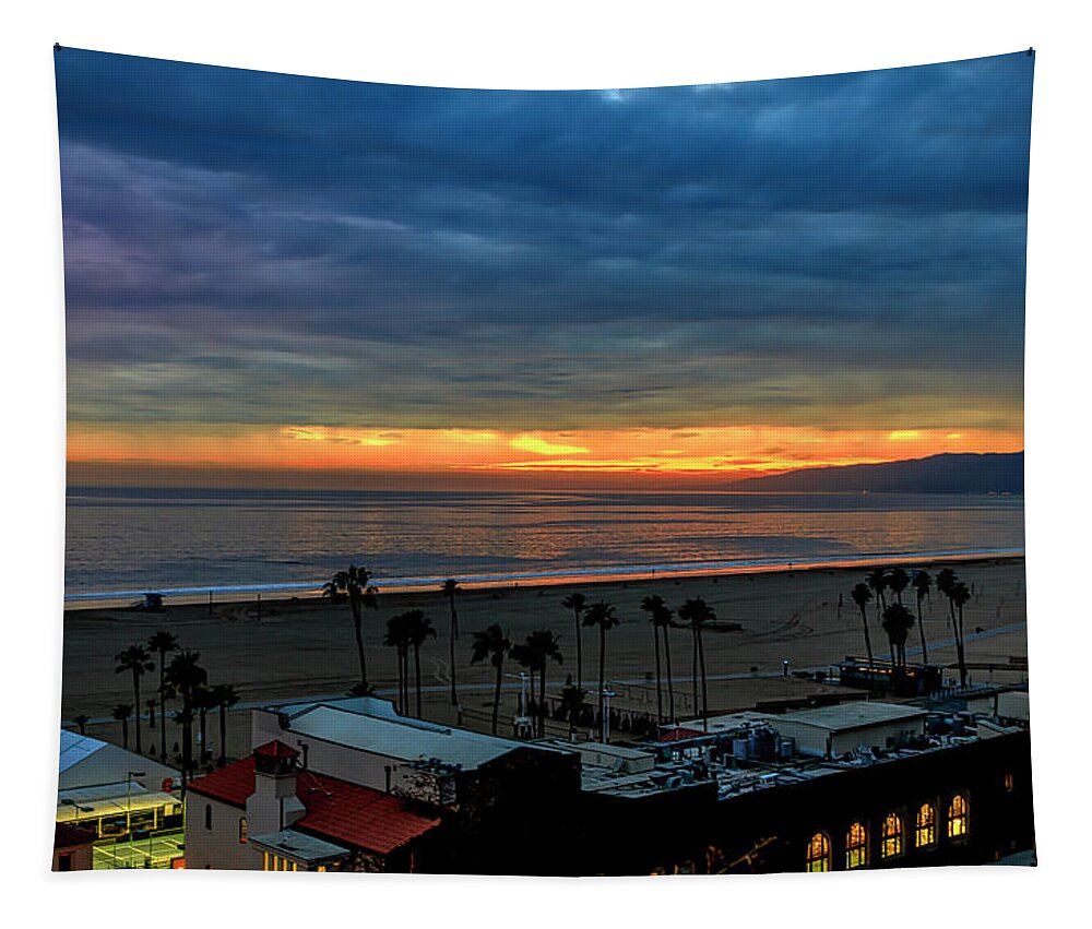Sunset Tapestry featuring the photograph Night Tennis Anyone by Gene Parks