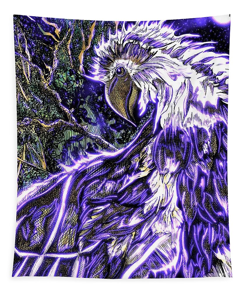 Eagle Tapestry featuring the digital art Night Vision 2 by Angela Weddle