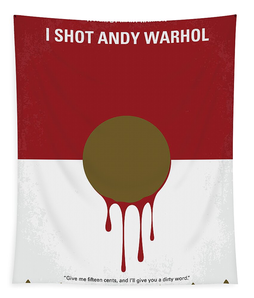 I Shot Andy Warhol Tapestry featuring the digital art No1000 My I Shot Andy Warhol minimal movie poster by Chungkong Art