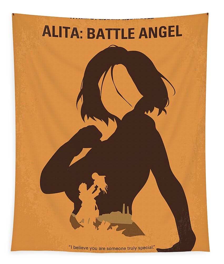Alita Battle Angel Tapestry featuring the digital art No1063 My Alita Battle Angel minimal movie poster by Chungkong Art