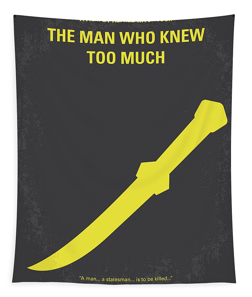 The Man Who Knew Too Much Tapestry featuring the digital art No1088 My The Man Who Knew Too Much minimal movie poster by Chungkong Art