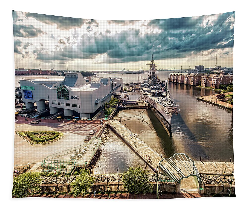 Battleship Tapestry featuring the photograph Norfolk by Bill Chizek