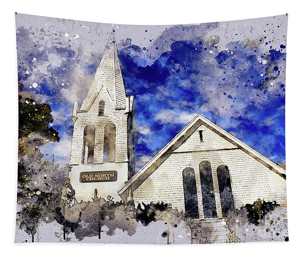 Church Tapestry featuring the digital art North Church by Mark Jackson