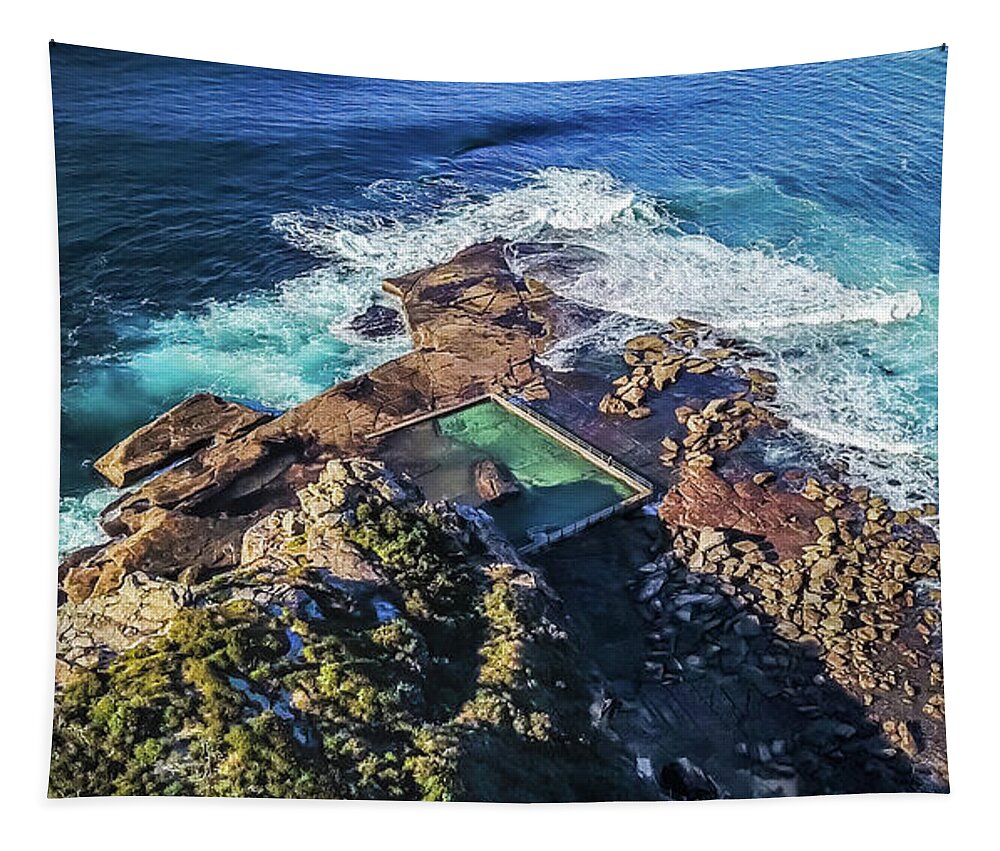 Chriscousins Tapestry featuring the photograph North Curl Curl Headland by Chris Cousins