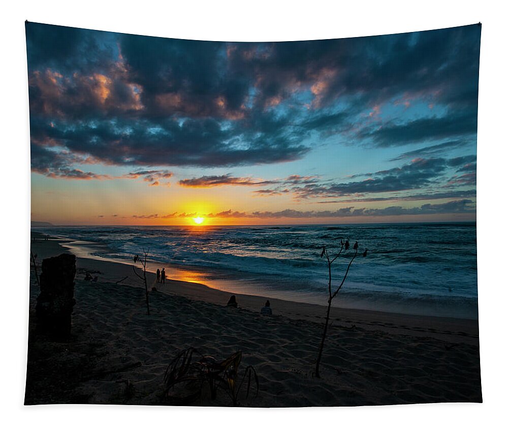 Sunset Tapestry featuring the photograph North Shore Sunset by Anthony Jones