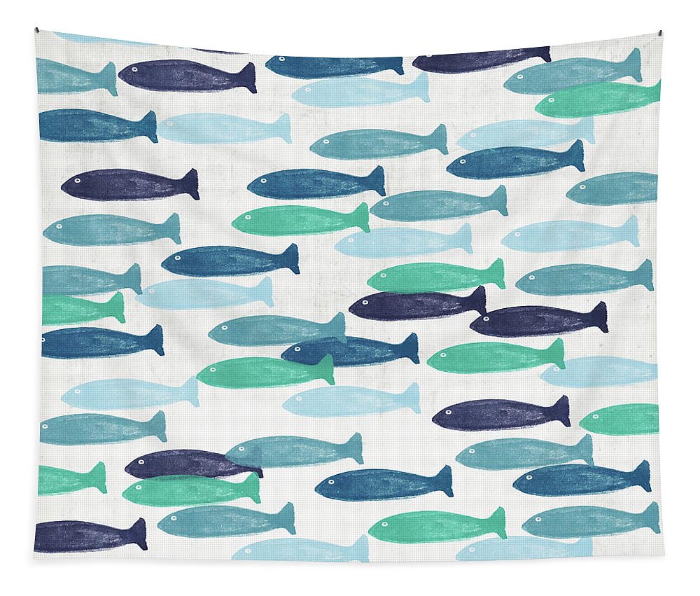 Fish Tapestry featuring the mixed media Ocean Fish- Art by Linda Woods by Linda Woods