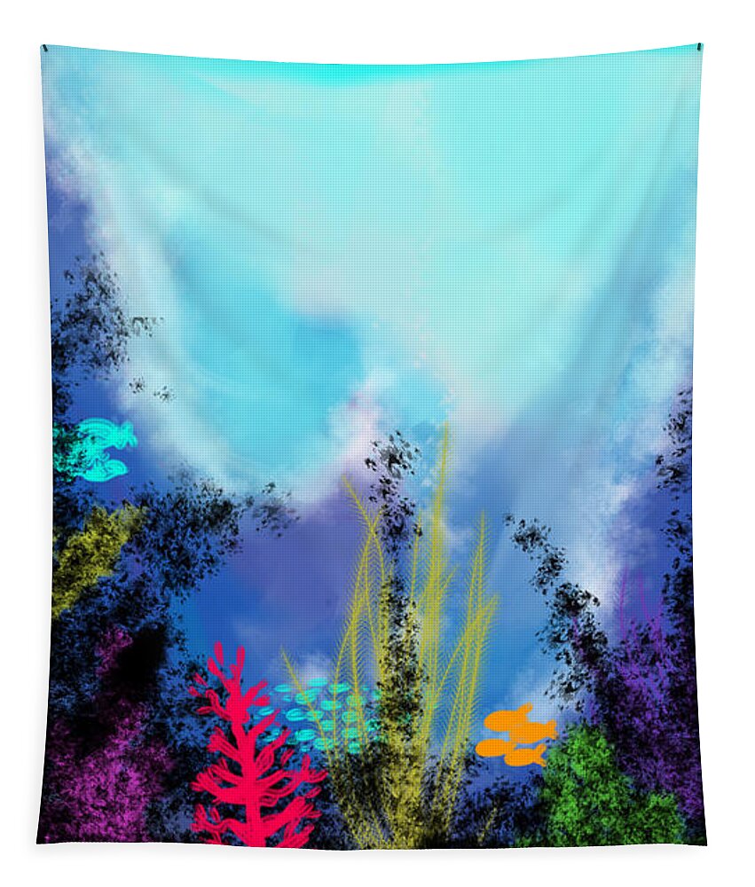 Underwater Tapestry featuring the digital art Ocean life by Faa shie