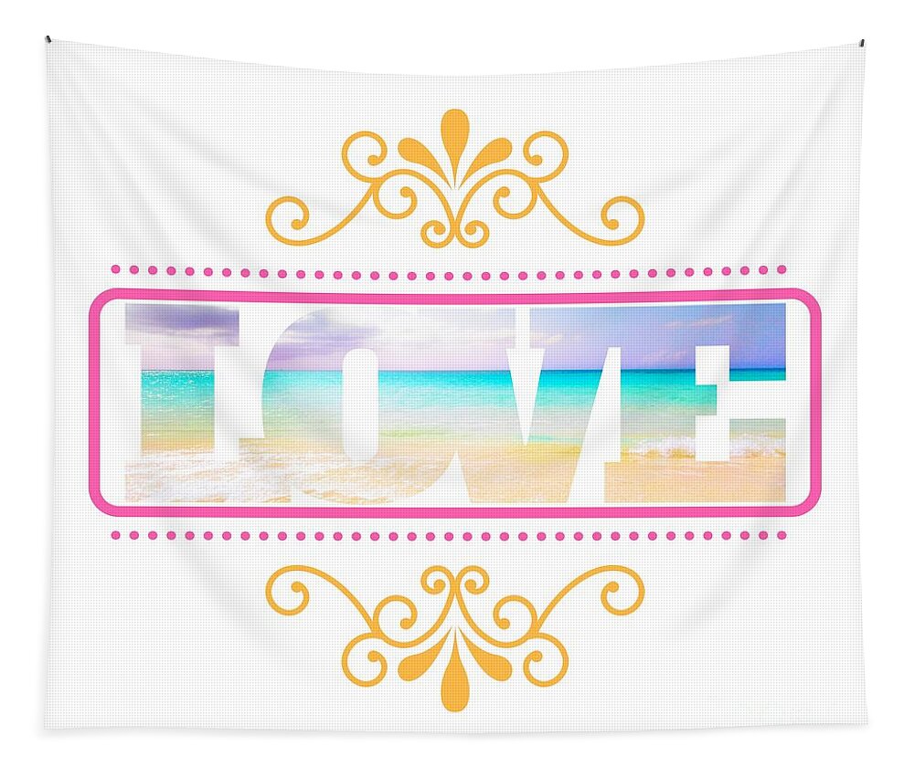 Love Tapestry featuring the digital art Ocean Love Adorned by Becqi Sherman