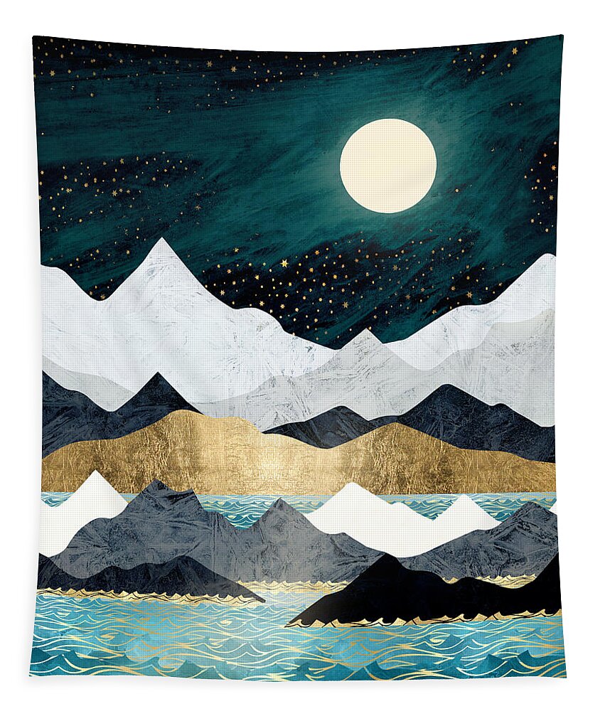 Ocean Tapestry featuring the digital art Ocean Stars by Spacefrog Designs