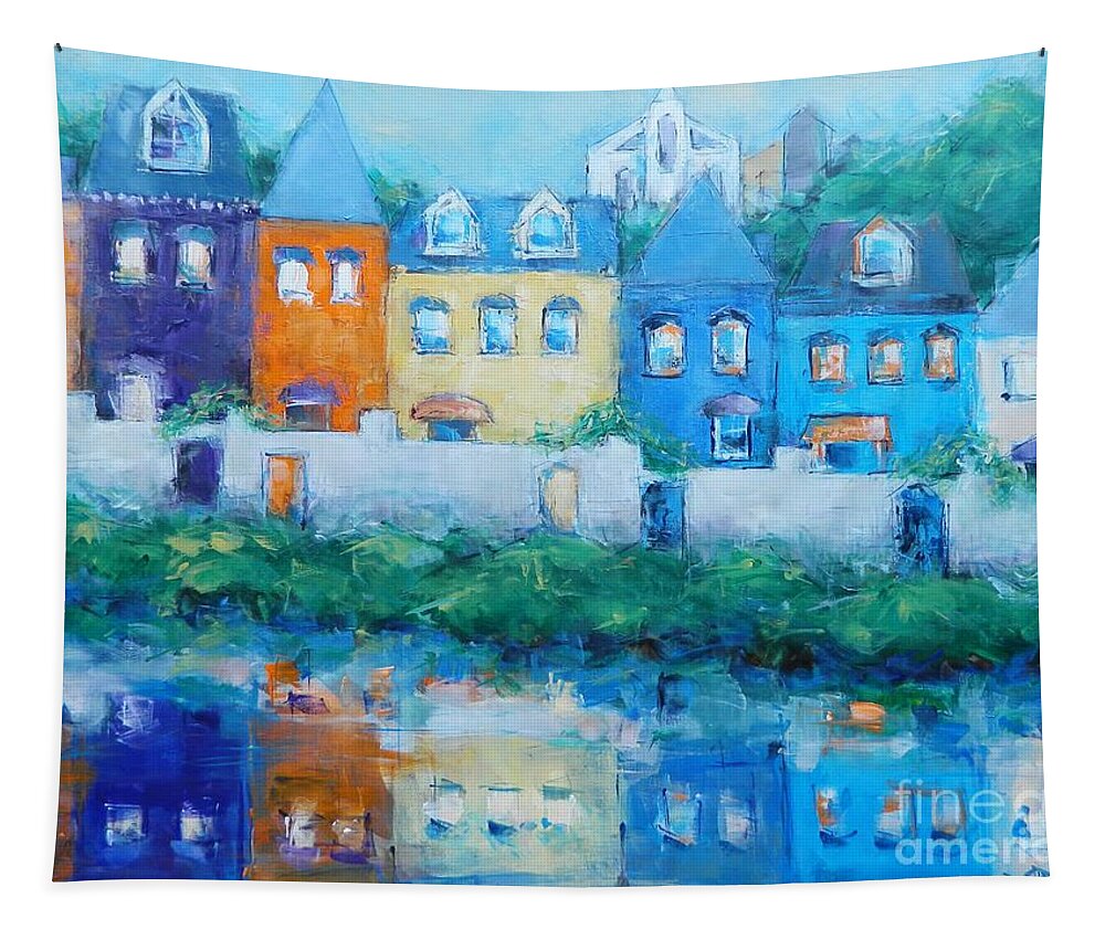 Kinsale Tapestry featuring the painting Oh Colorful Kinsale by Dan Campbell