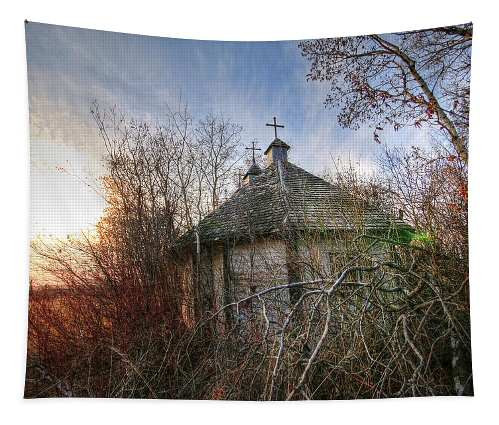 Hdr Tapestry featuring the photograph Old Calder Church by Ryan Crouse