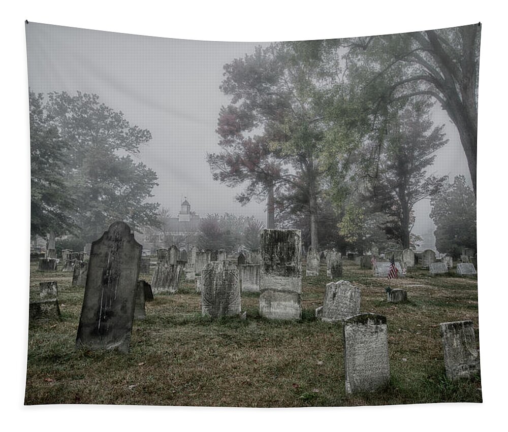 Autumn Tapestry featuring the photograph Old Foggy Cemetery by Crystal Wightman