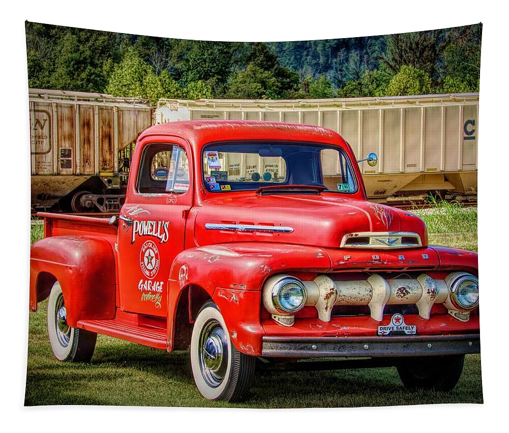  Tapestry featuring the photograph Old Red Truck by Jack Wilson