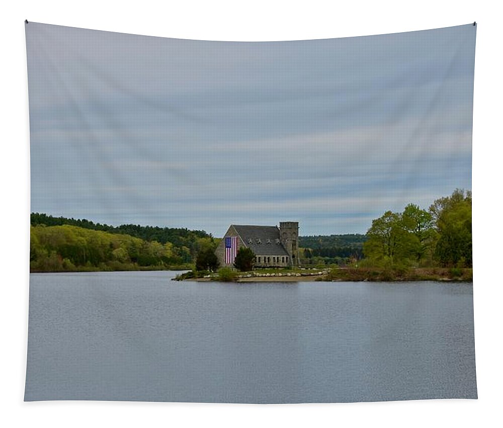 Landscape Tapestry featuring the photograph Old Stone Church by Monika Salvan