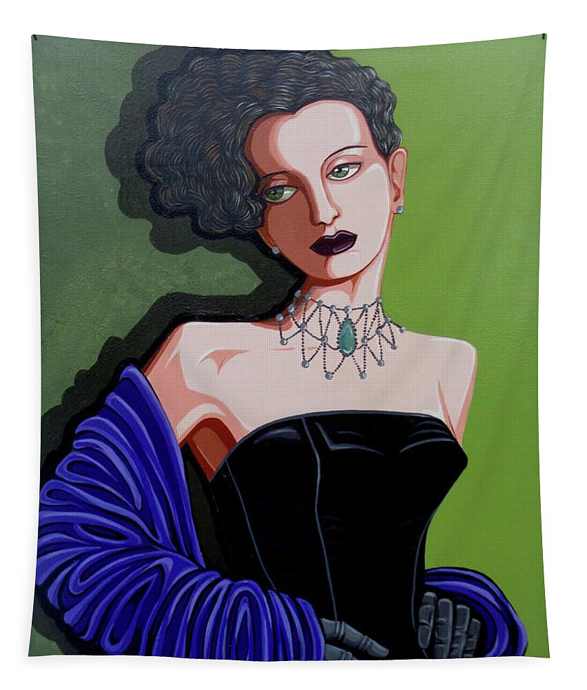 Portrait Tapestry featuring the painting Olivia by Tara Hutton