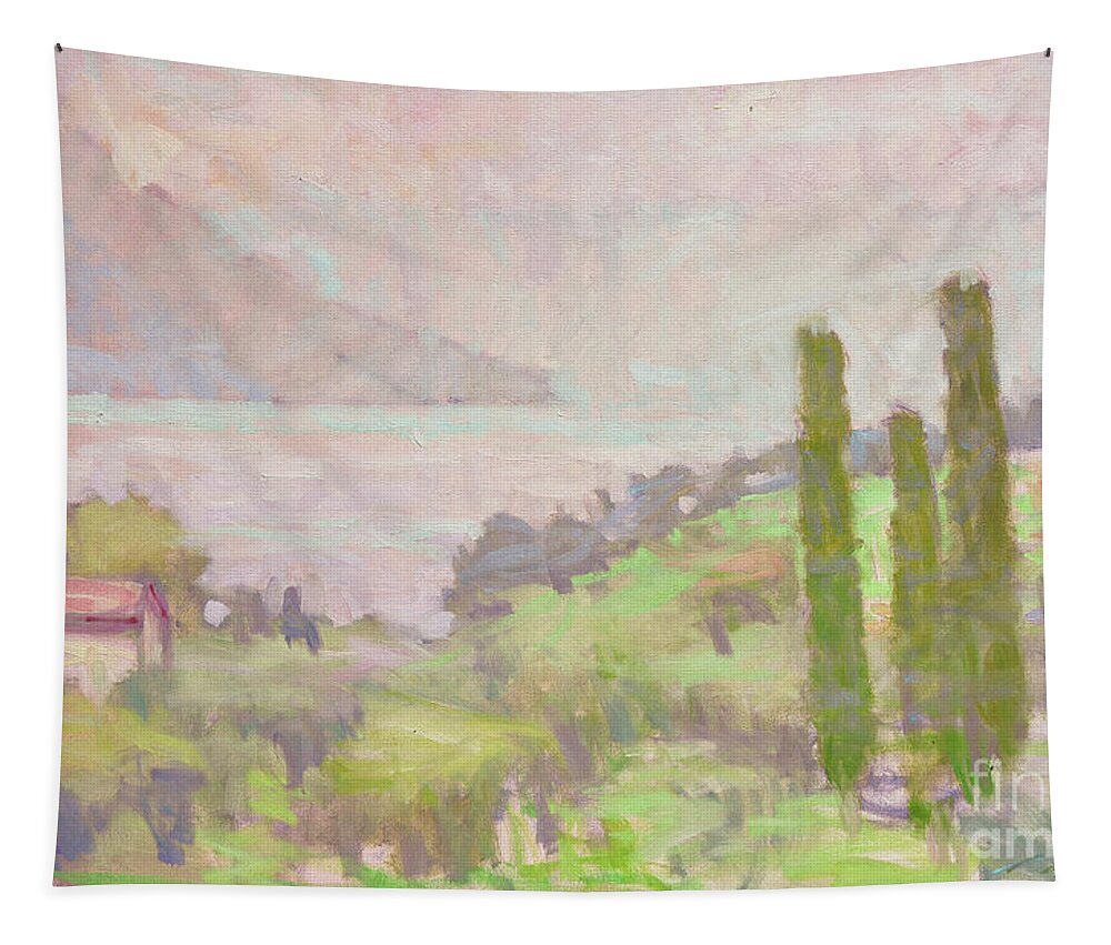 Fresia Tapestry featuring the painting On a Dreamy Afternoon by Jerry Fresia