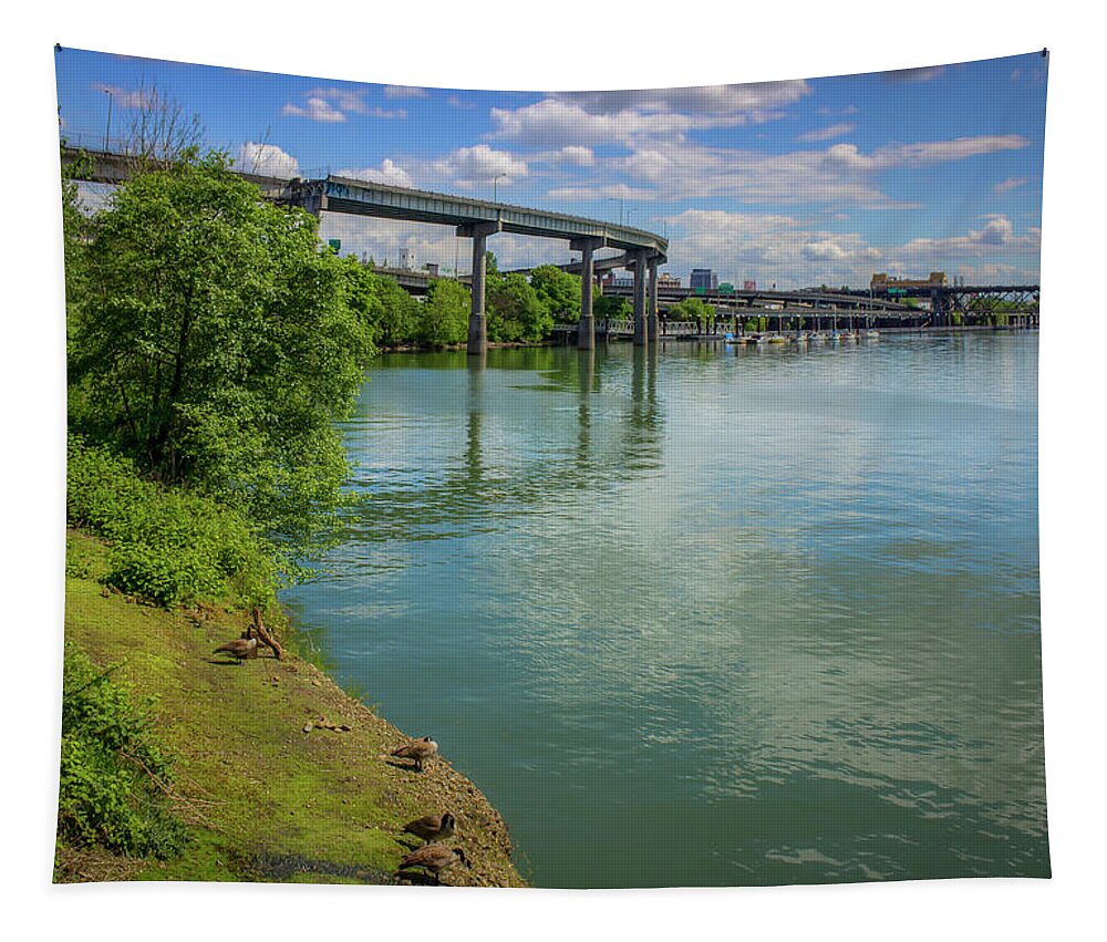 Columbia Tapestry featuring the photograph On the Banks of the Willamette 0872 by Kristina Rinell