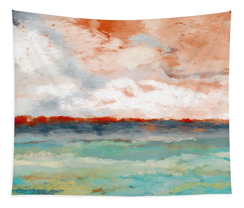 Landscape Tapestry featuring the painting On The Horizon- Art by Linda Woods by Linda Woods