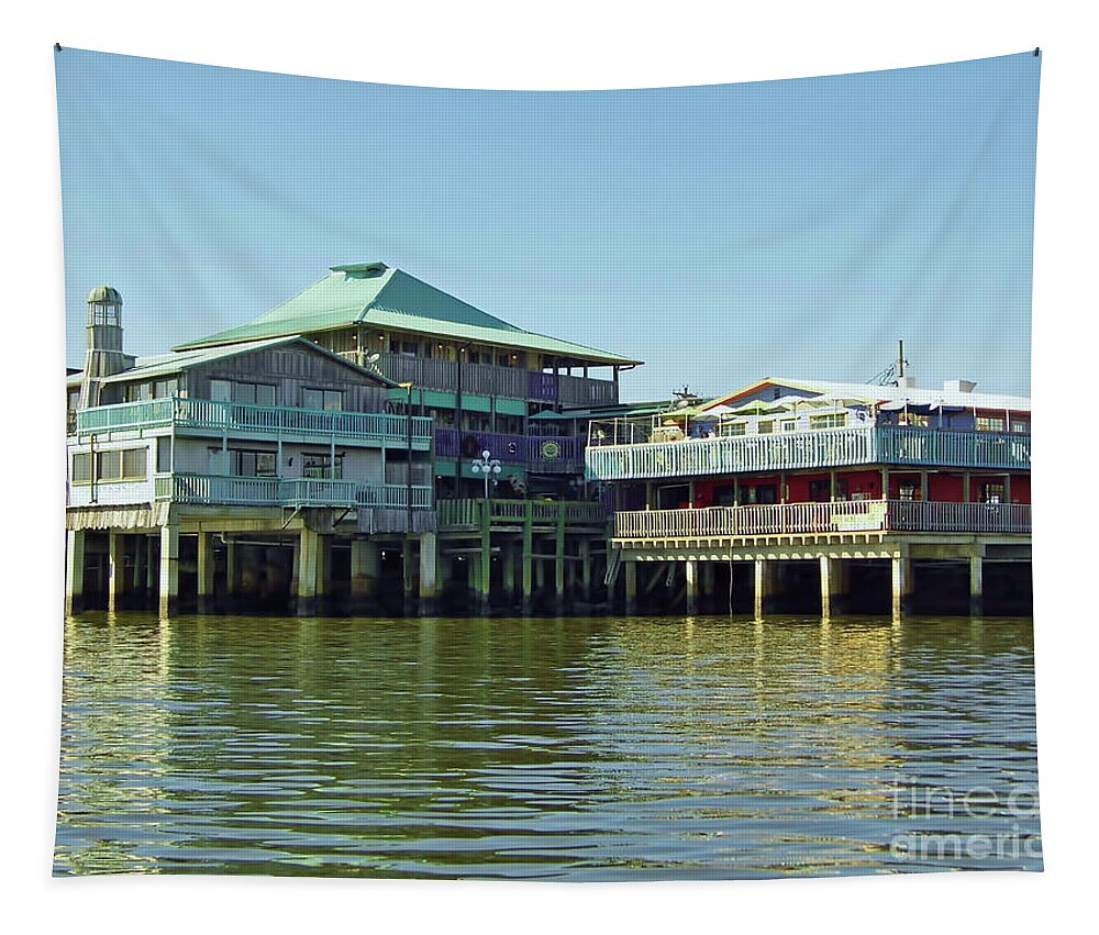Cedar Key Tapestry featuring the photograph On The Waterfront by D Hackett