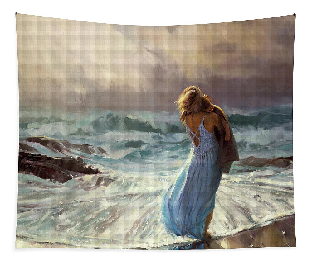 Ocean Tapestry featuring the painting On Watch by Steve Henderson